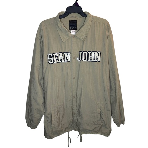 Sean John Other - Sean John Jacket Men’s 2XL Beige Snap Buttons Hip Hop Streetwear Varsity